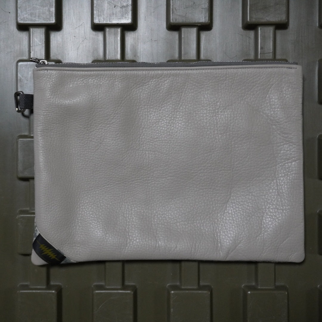 MMM. Mission Clutch Bag ACU×Beige Cowhide