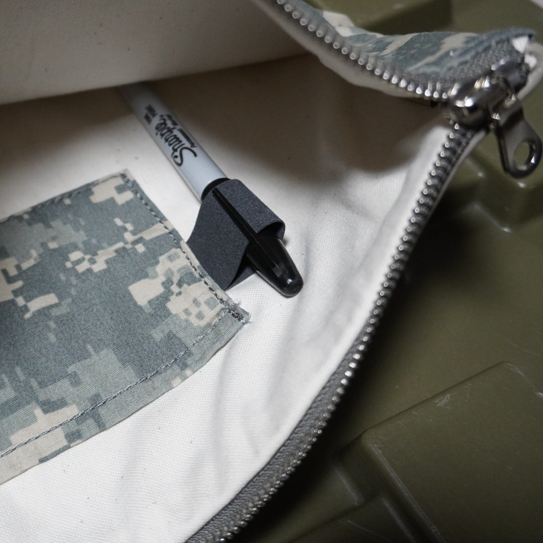 MMM. Mission Clutch Bag ACU×Beige Cowhide