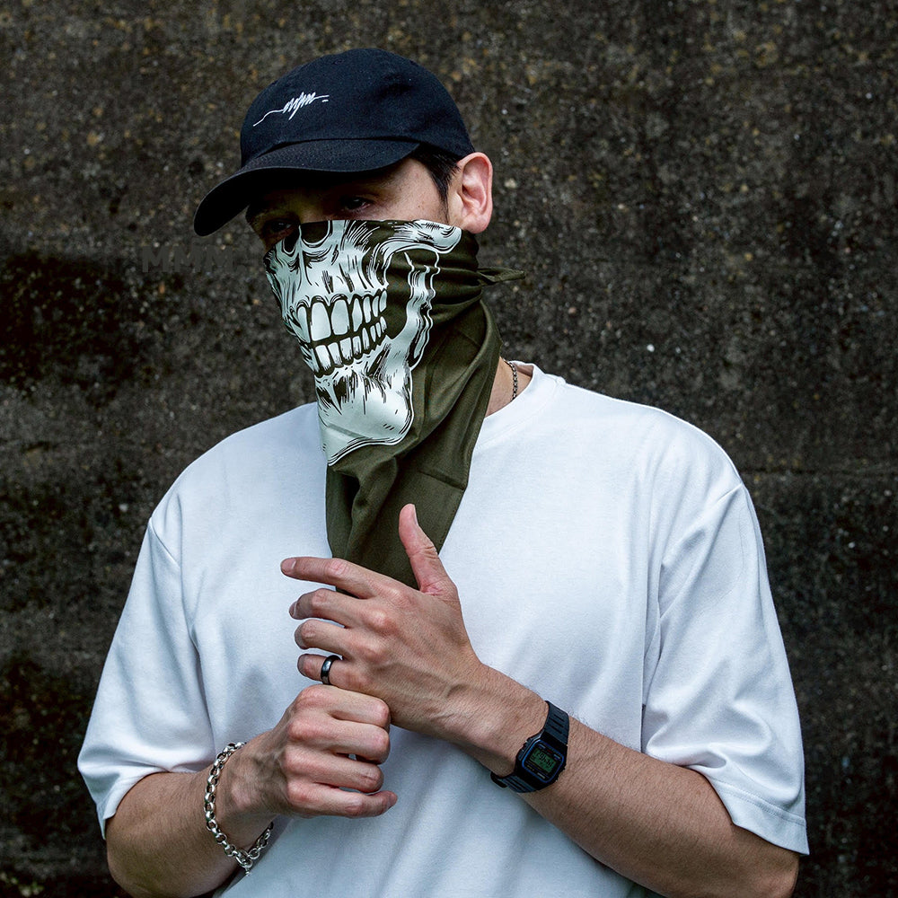 MMM.  22inch NIGHT GLOW SKULL BANDANA